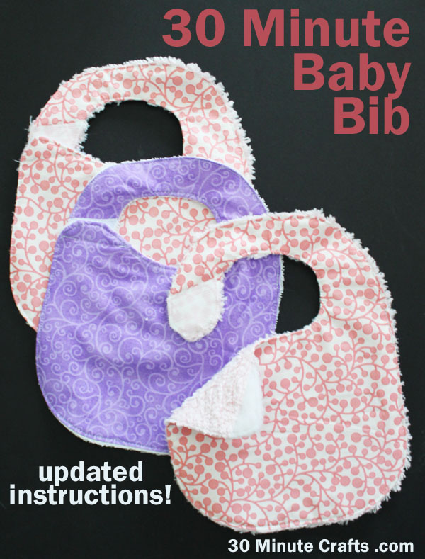 30 Minute Baby Bib with Velcro Tabs - 30 Minute Crafts
